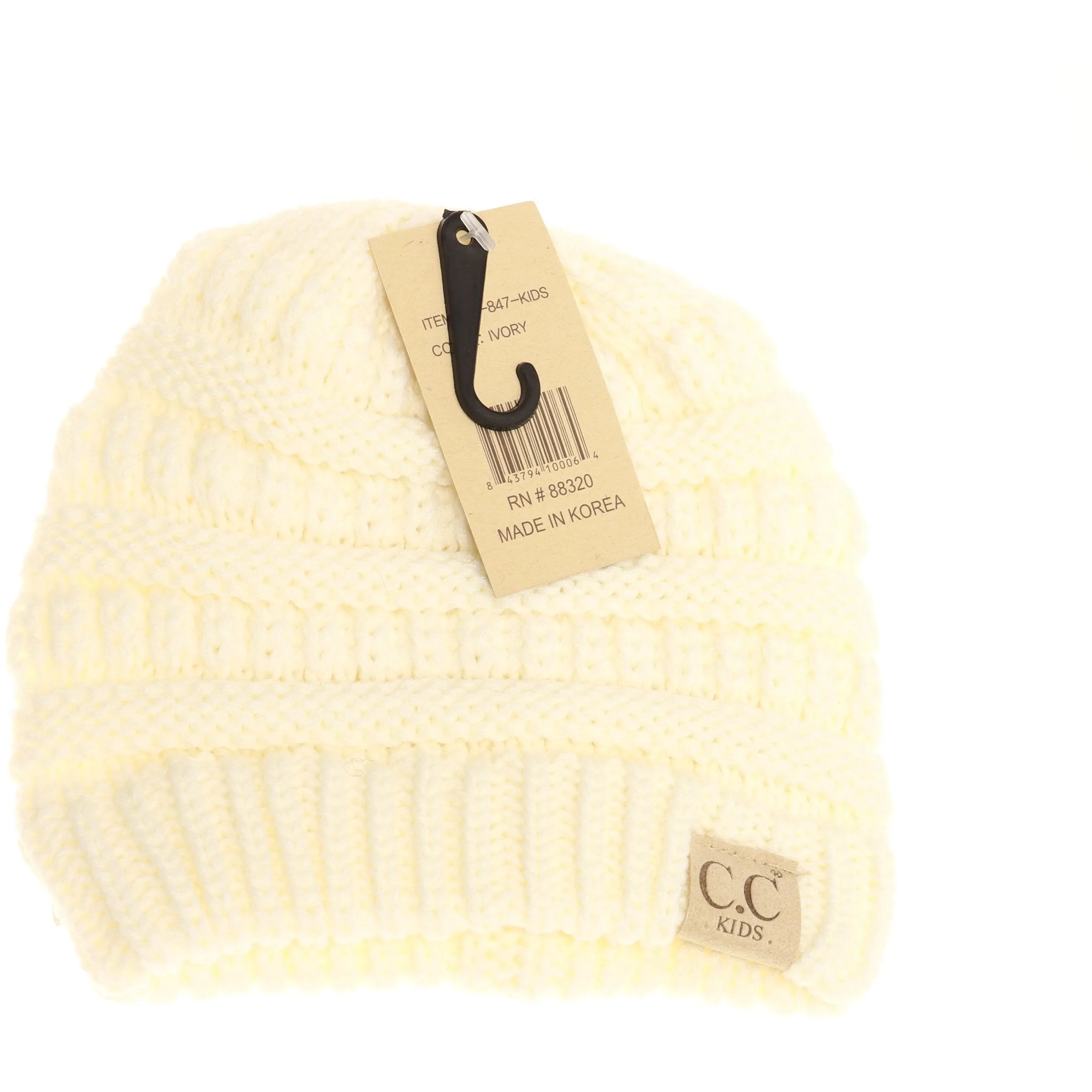 Kids Solid CC Beanie Tail by C.C Beanie
