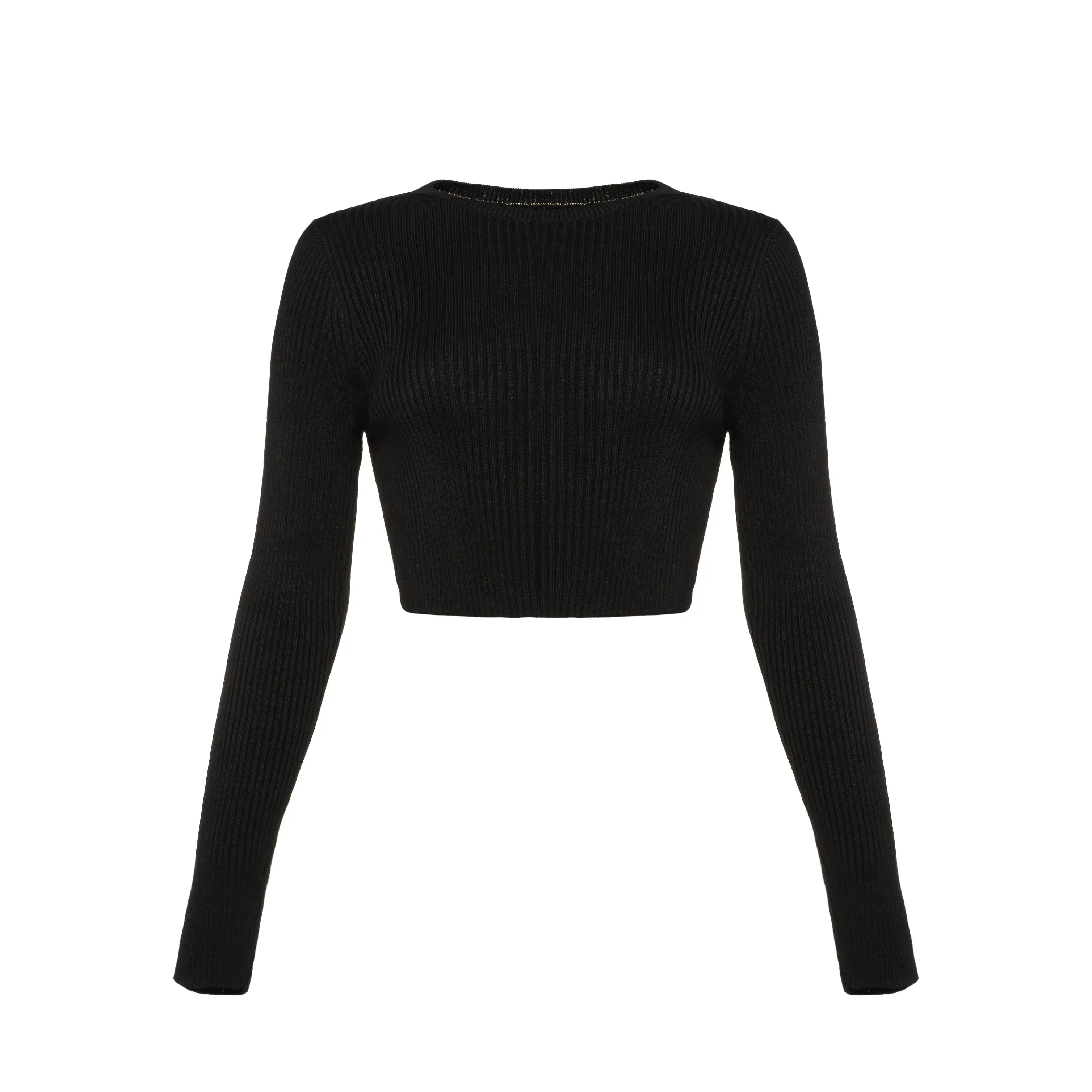 Knitted Long Sleeve Crop Top