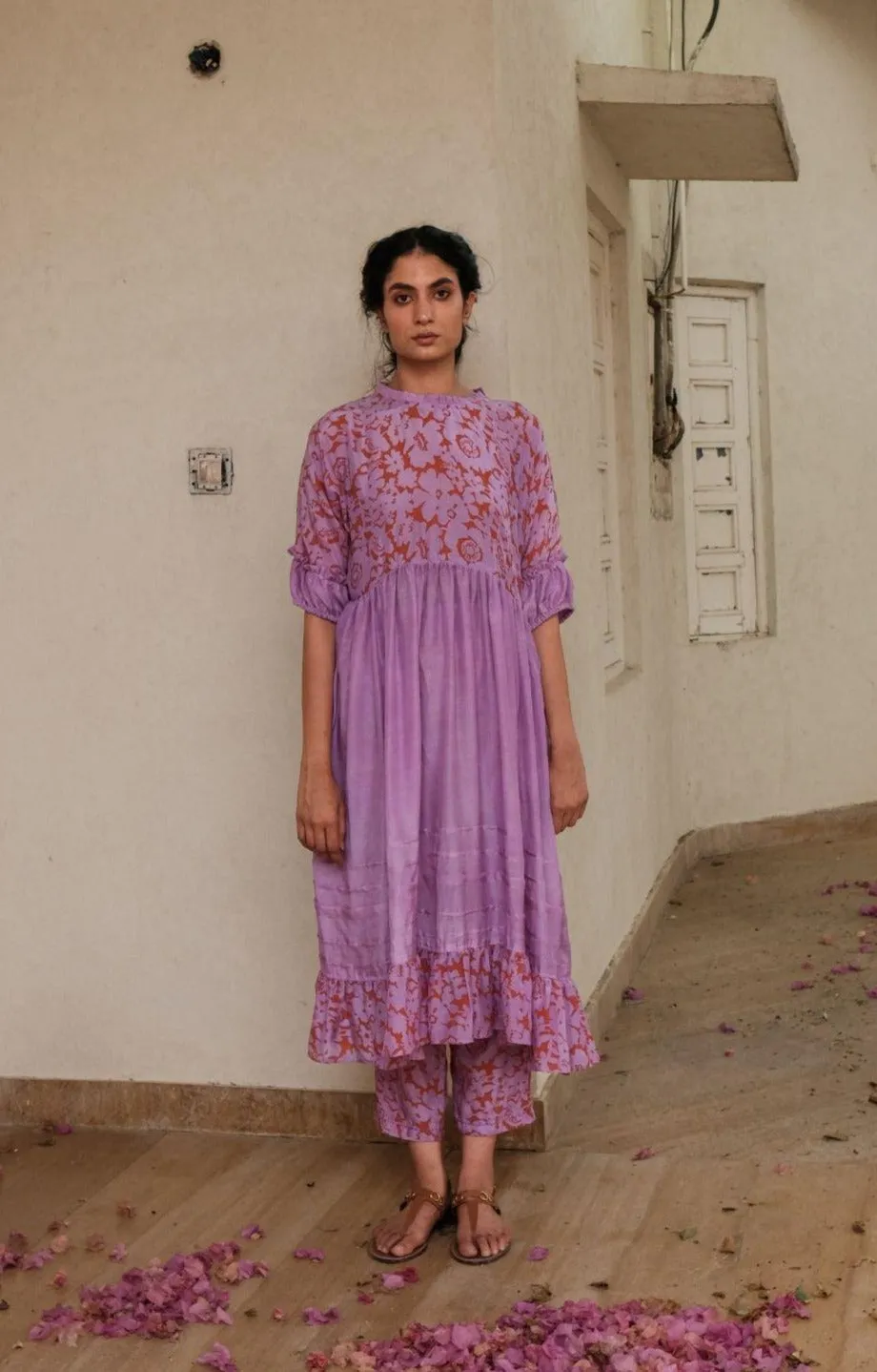 Lavender Floret Gathers Tunic