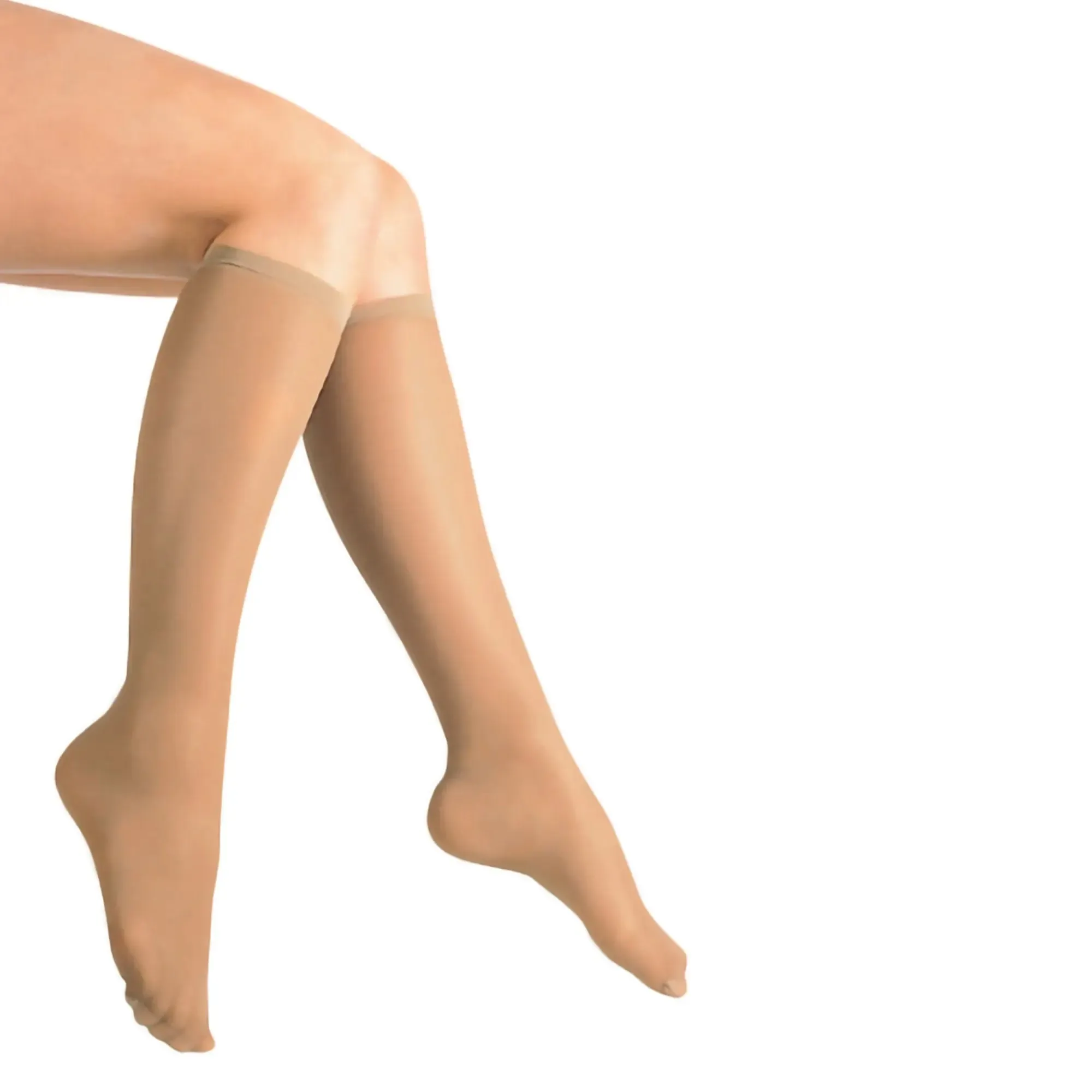 Loving Comfort® Mild Anti-Embolism Knee-High Stockings, Large, Beige
