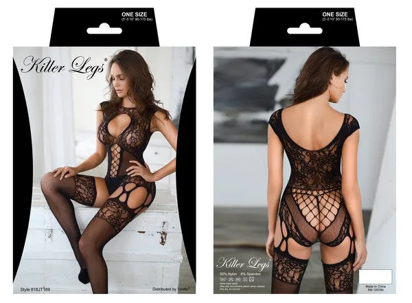 Made Your Mark Striped Fishnet Bodysuit