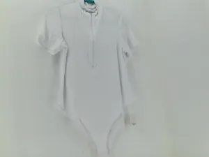 MANGOTOP Women's White Zipper Bodysuit - XX-Large