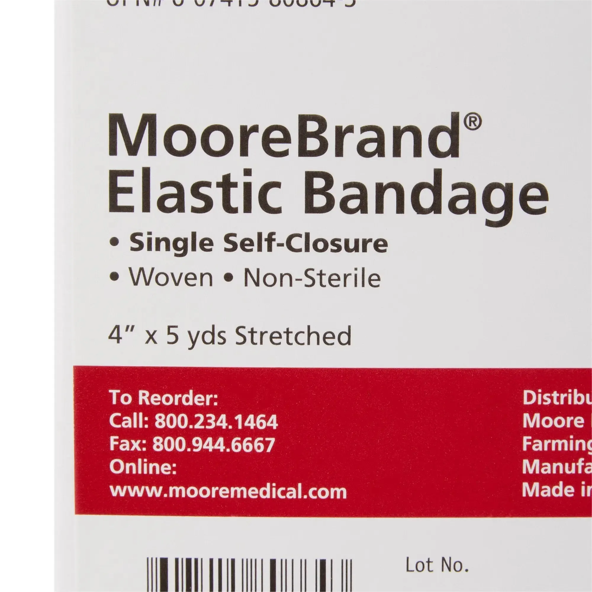 McKesson Single Hook and Loop Closure Elastic Bandage, 4 Inch x 4-1/2 Yard