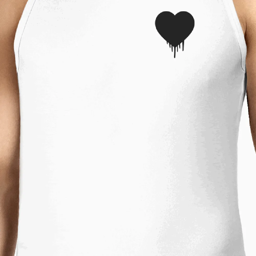 Melting Heart Men's Tanks Heart Printed Chest Size Graphic  For Him