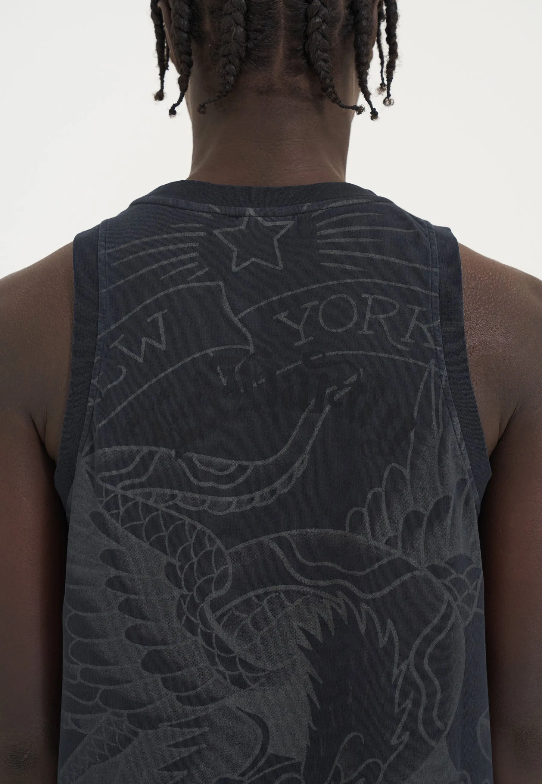 Mens Eagle & Snake Battle Tank Top Vest - Black