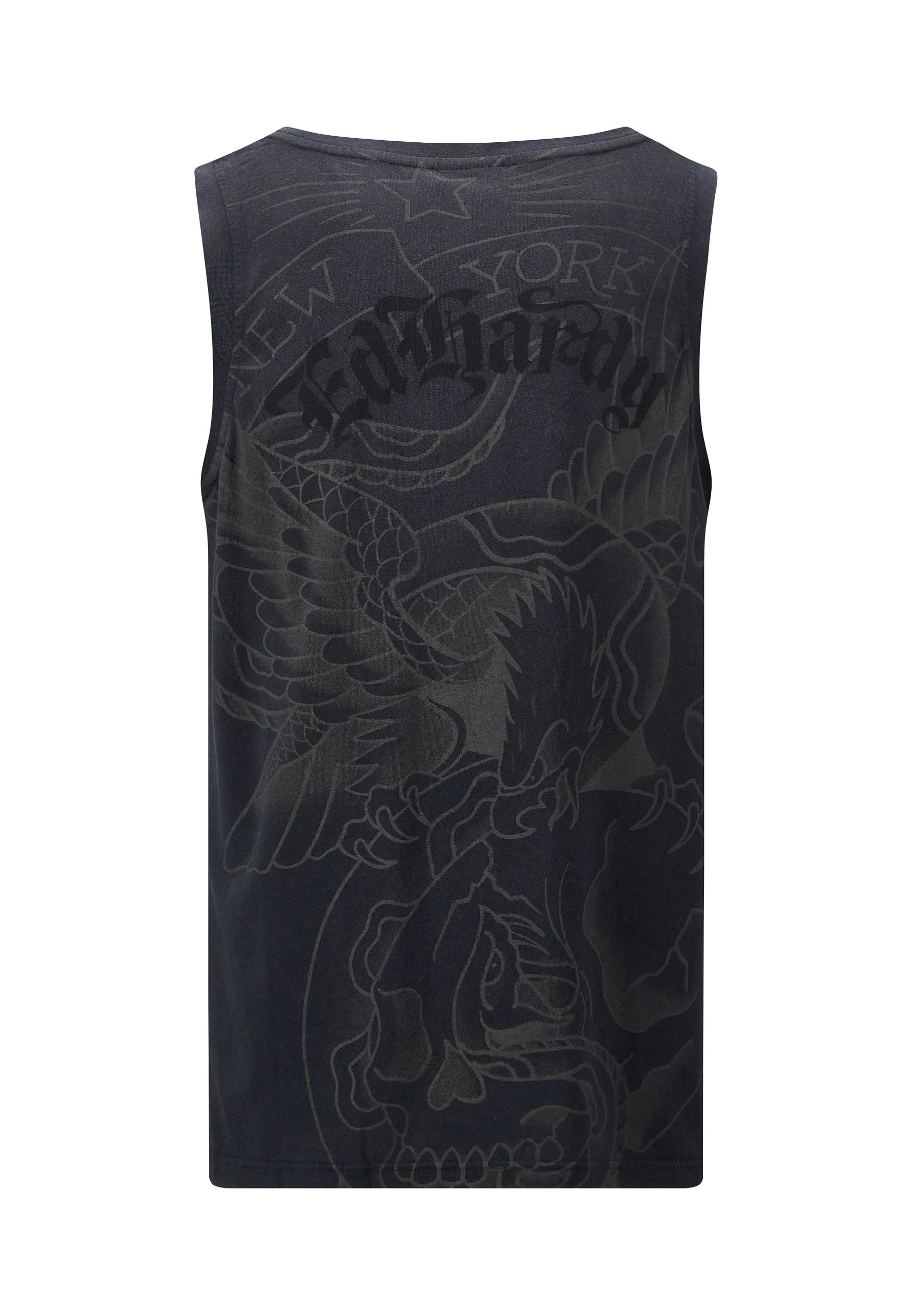 Mens Eagle & Snake Battle Tank Top Vest - Black