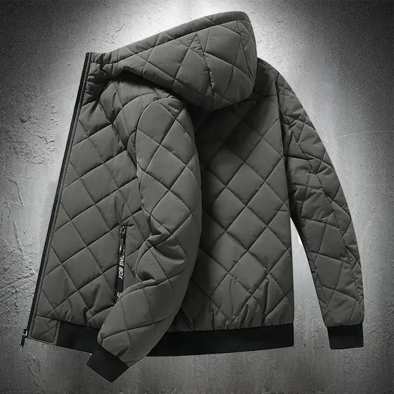 Men's Elegant Padded Puffer Jacket with Hood | Ideal for Autumn/Winter