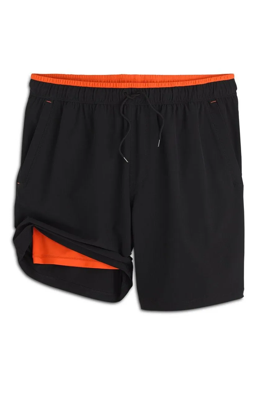 Men's Kahuna Swimming Shorts  |  Black Mercury Piping