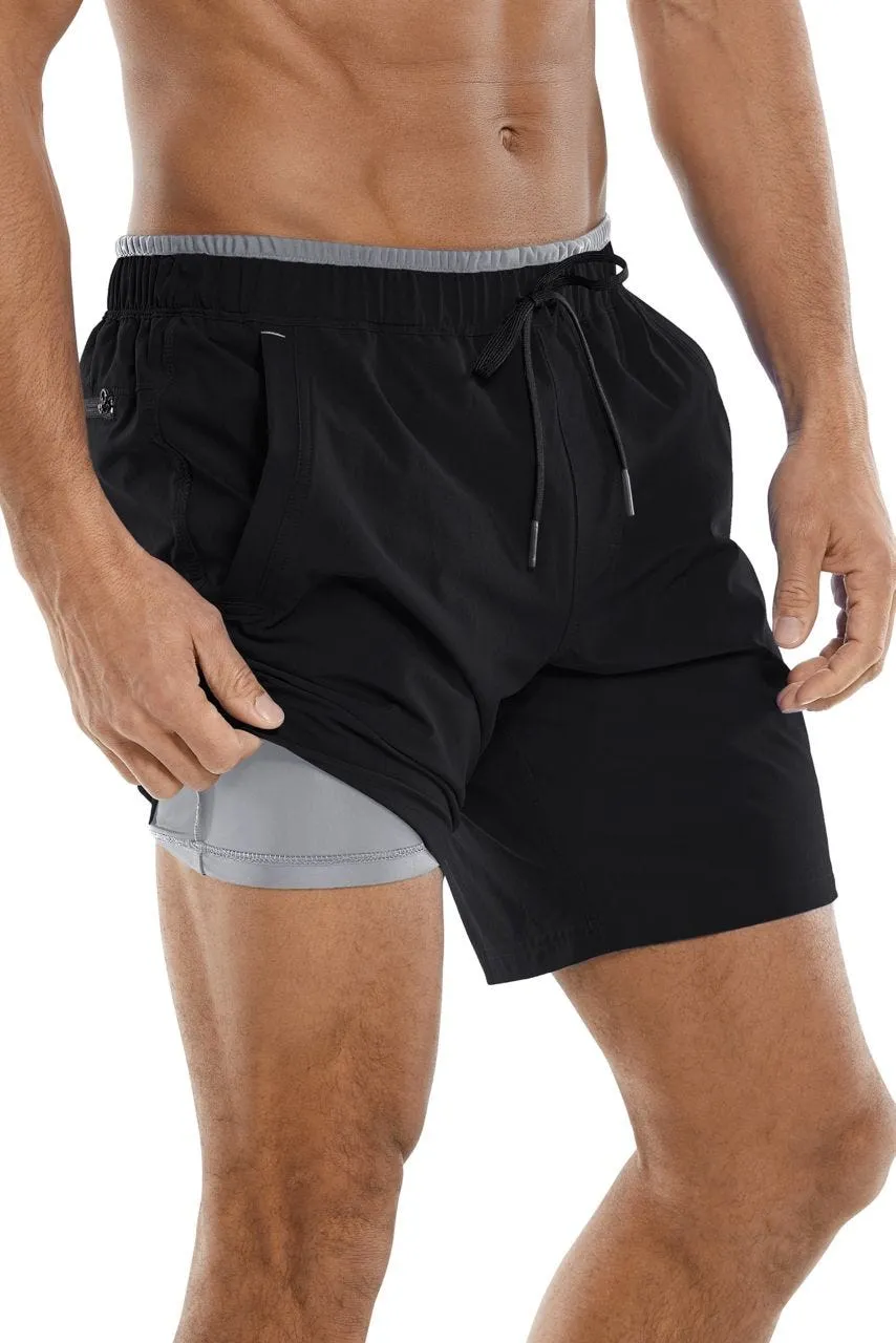 Men's Kahuna Swimming Shorts  |  Black Mercury Piping