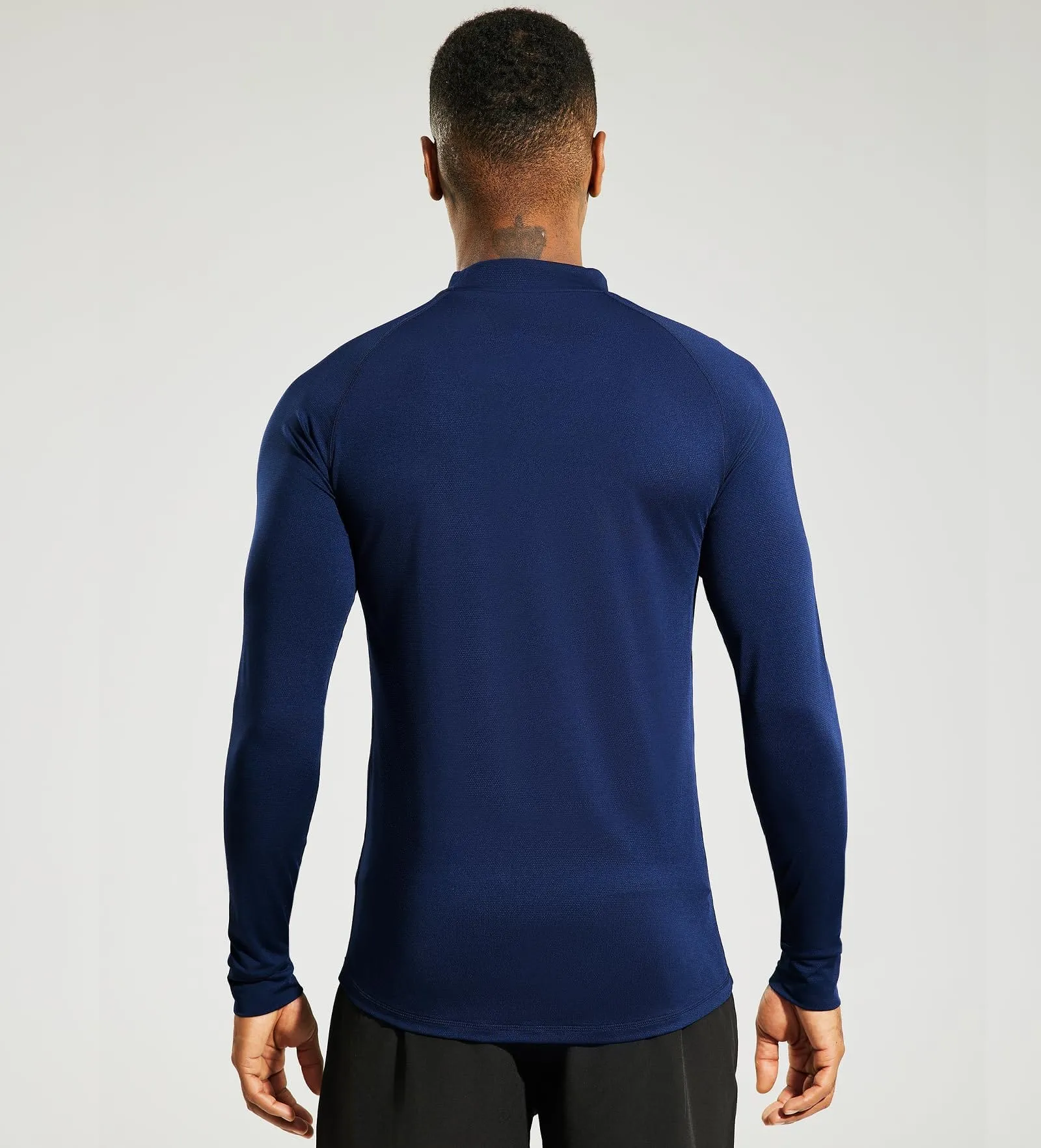Men's Long Sleeve Mock Turtleneck Base Layer Workout Top