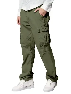 Men’s multi-pocket loose casual straight cargo pants