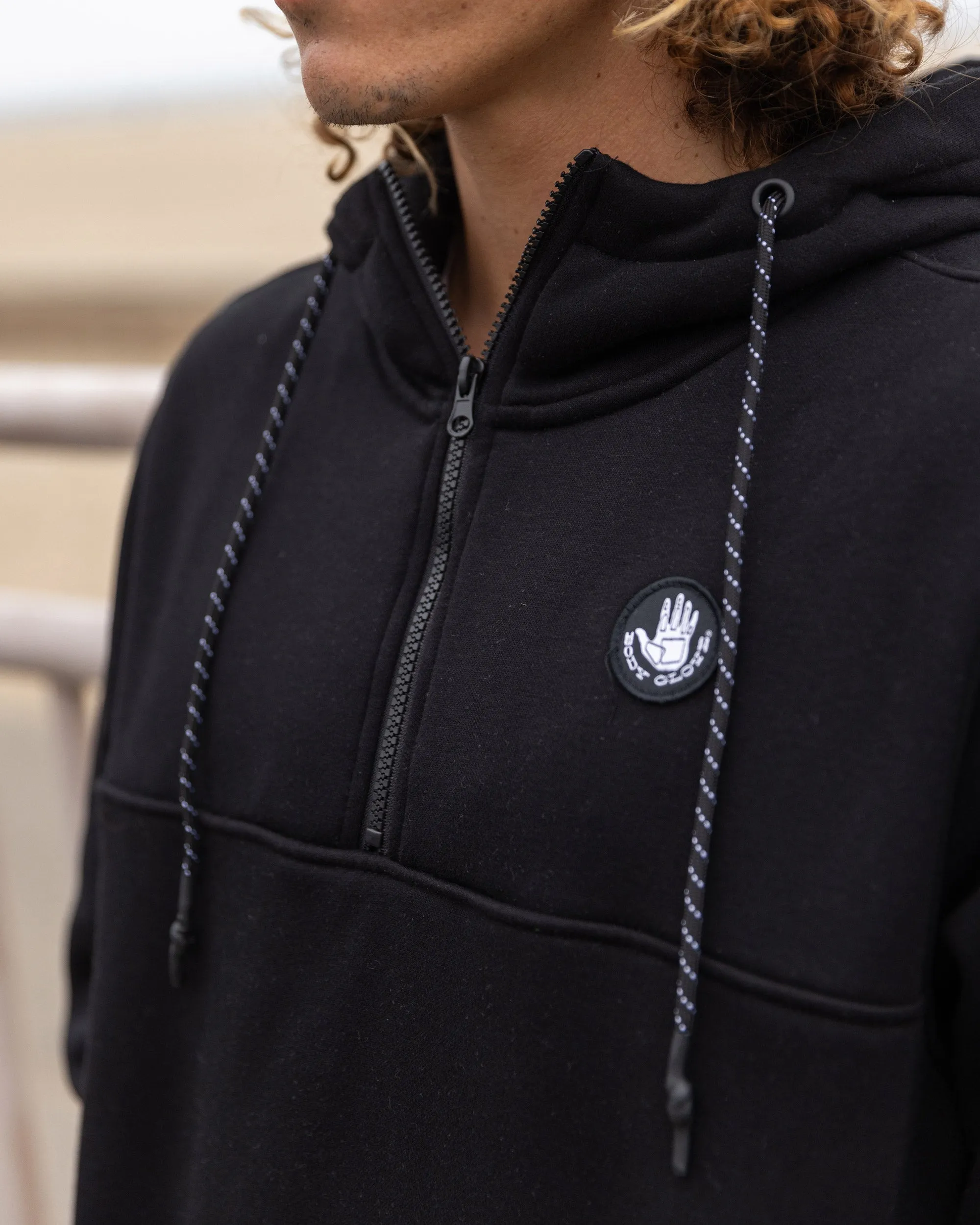 Men's Paxton Quarter Zip Pullover Hoodie - Black