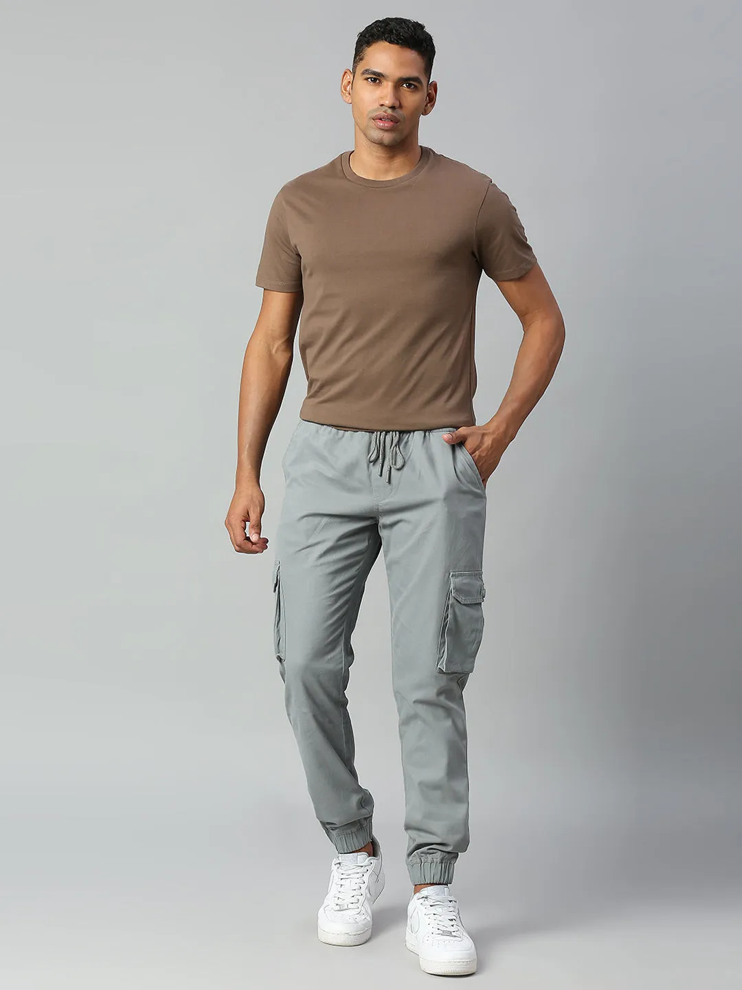 Men's Tapered Fit Cotton Joggers (Aqua)