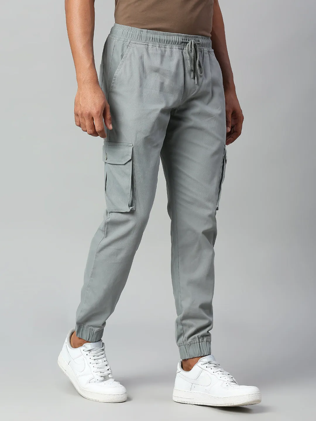 Men's Tapered Fit Cotton Joggers (Aqua)