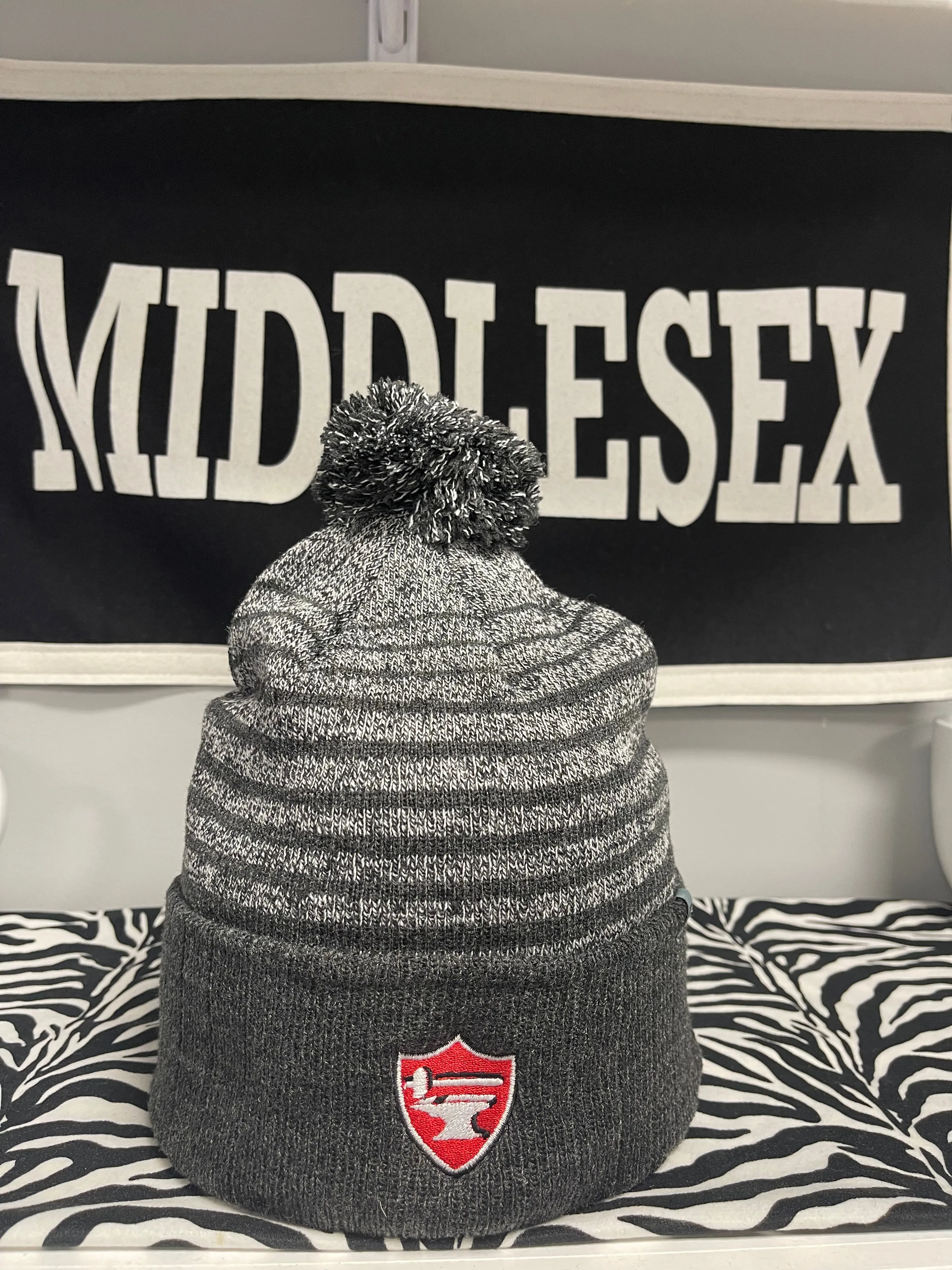 Middlesex Embroidered Beanie w/Pom