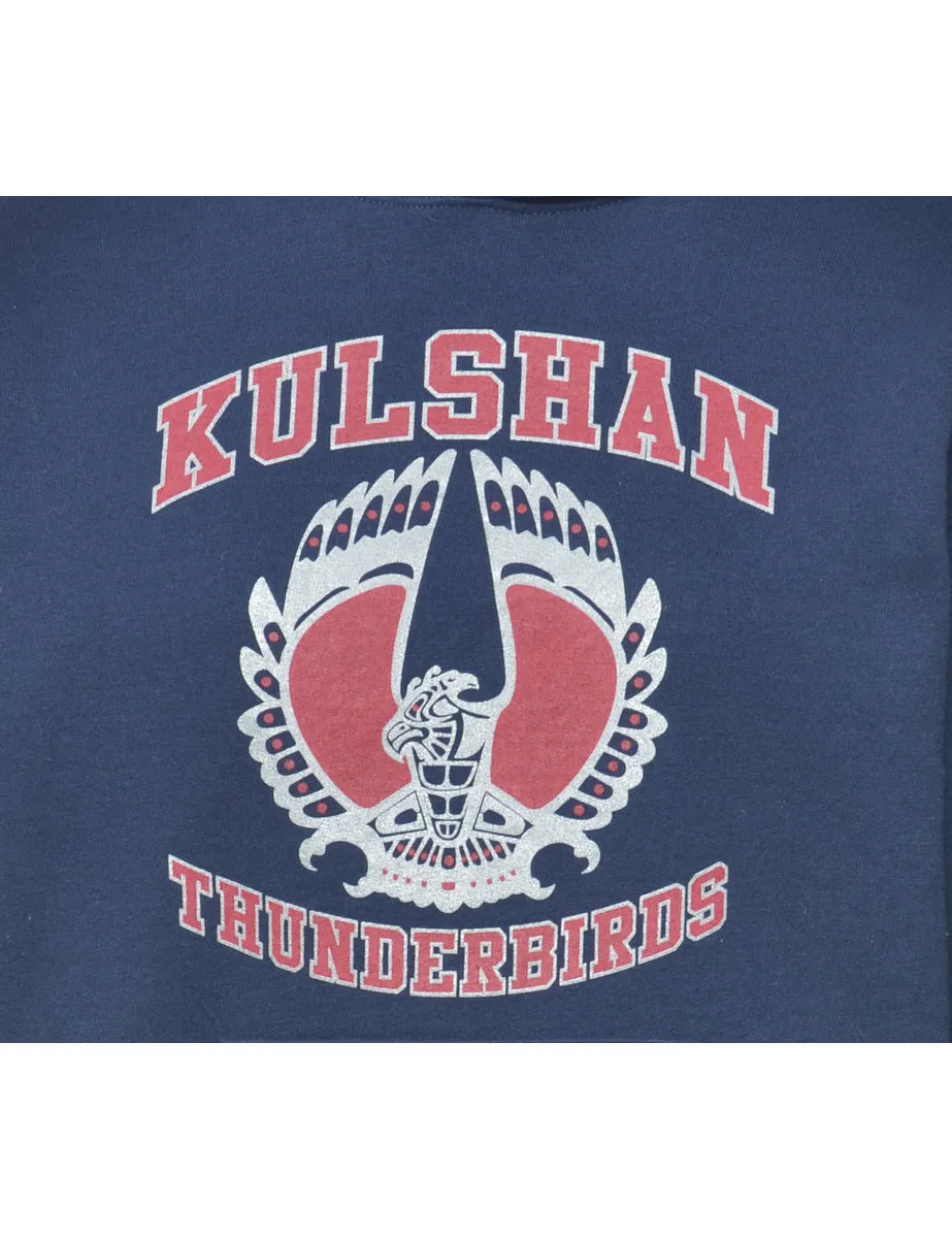 Navy Kulshan Printed Hoodie - S