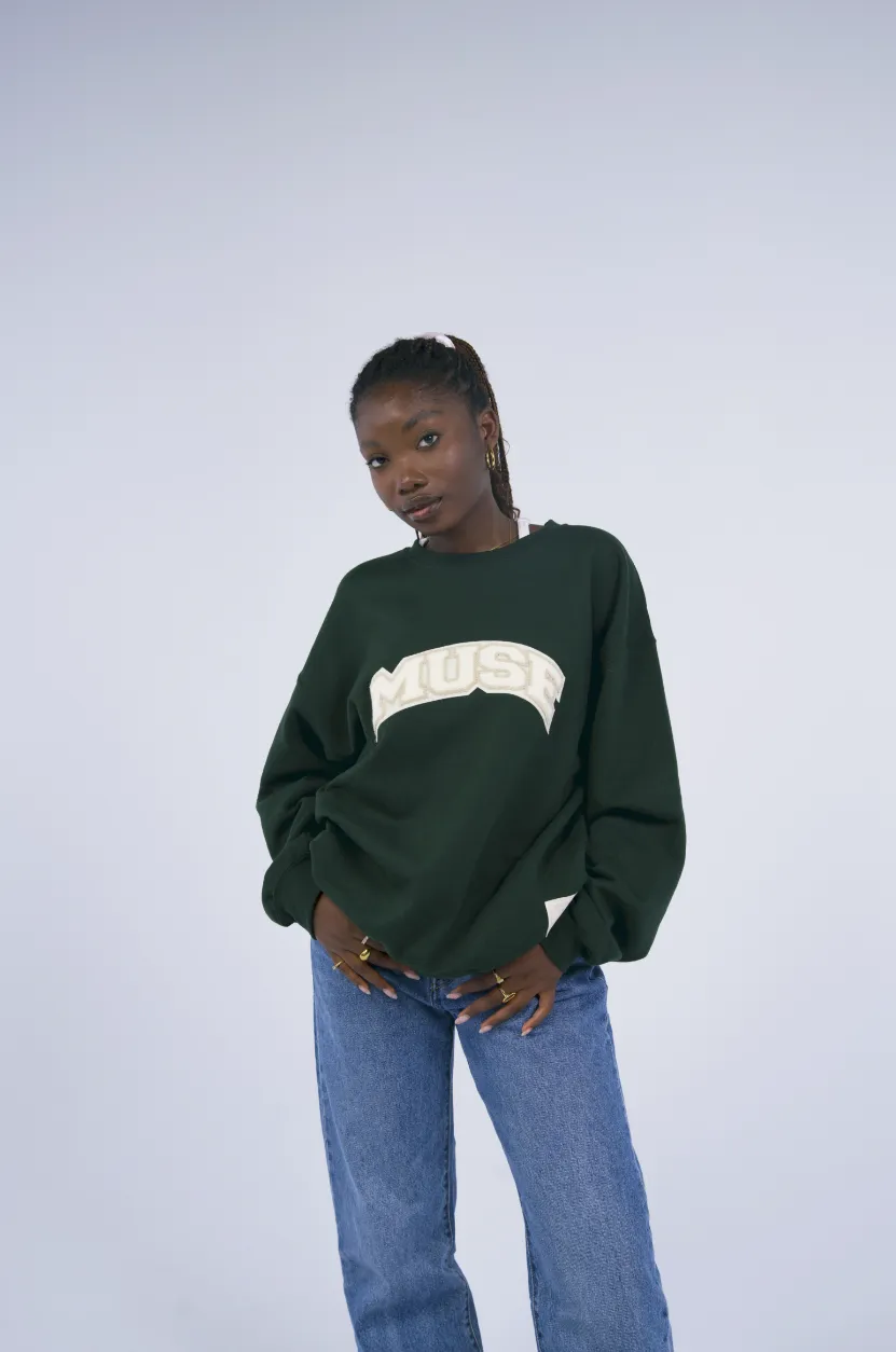 OG Chenille Sweatshirt - Forest Green Oyster