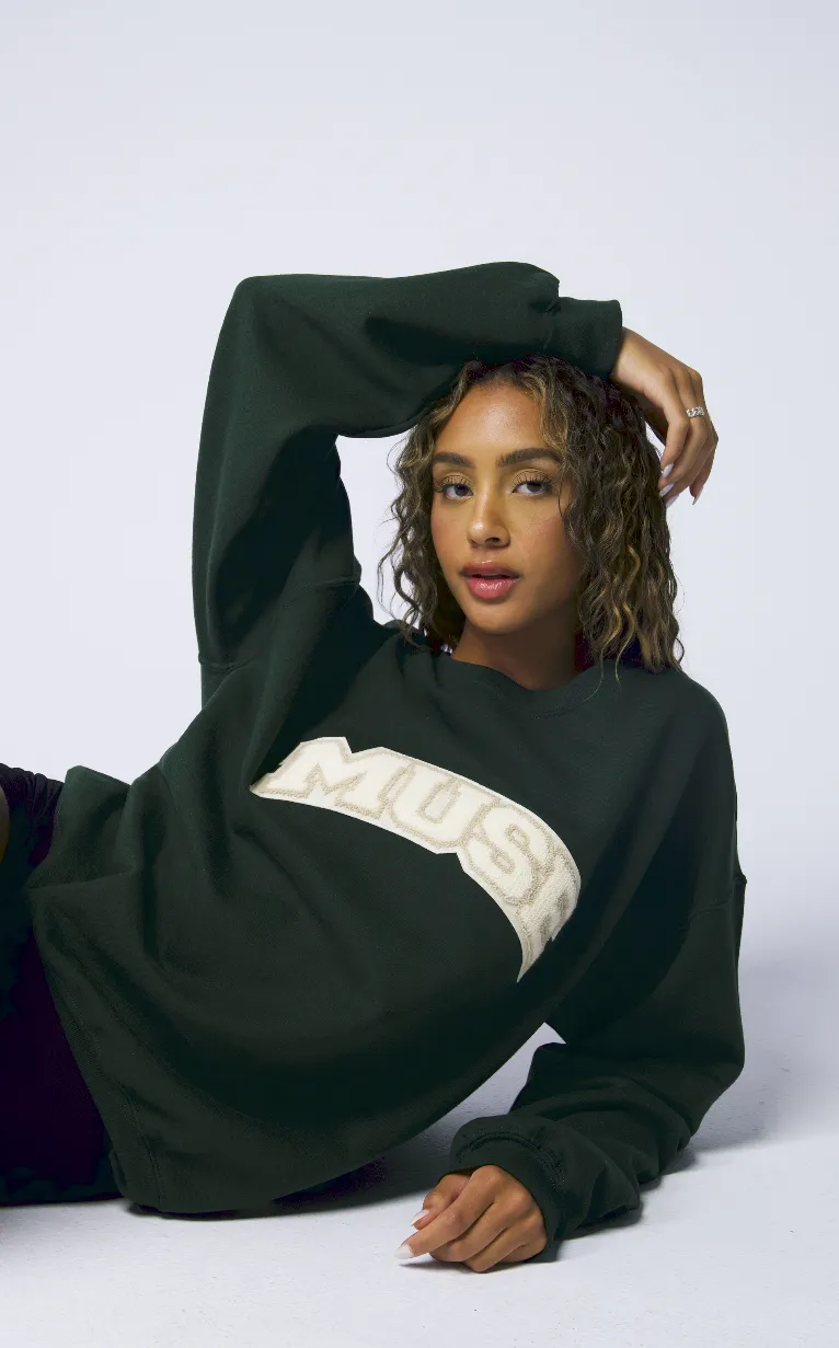 OG Chenille Sweatshirt - Forest Green Oyster