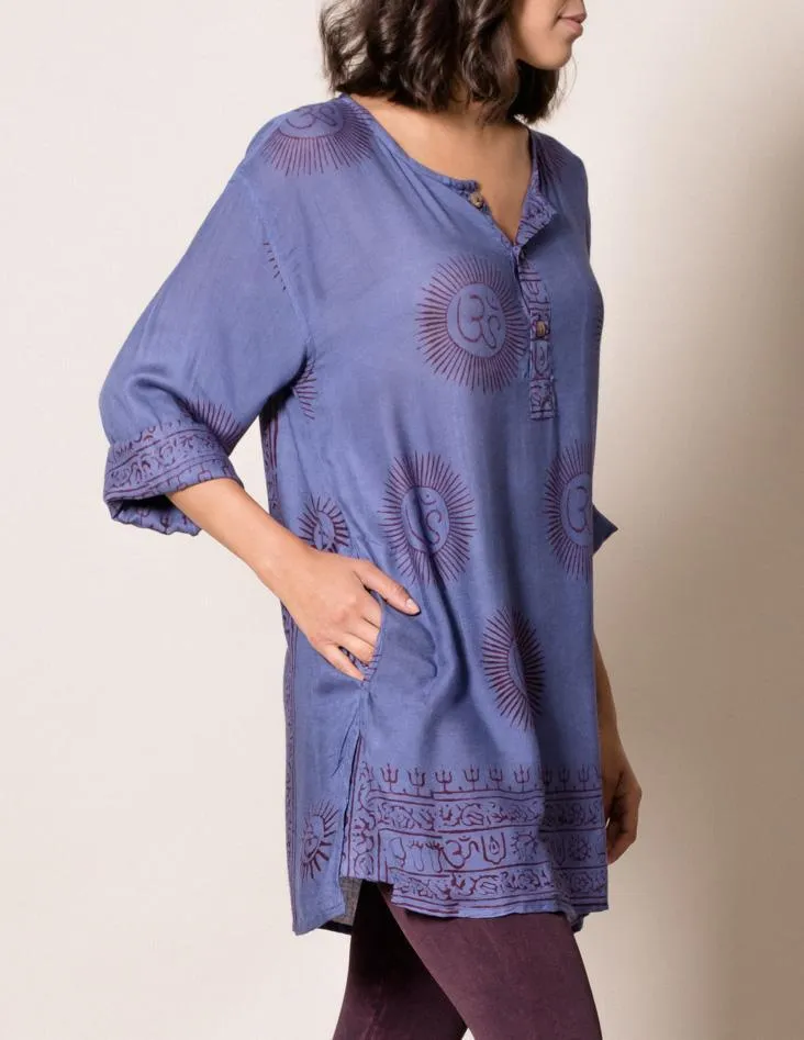 Om Print Tunic - Blue