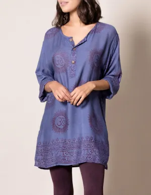 Om Print Tunic - Blue