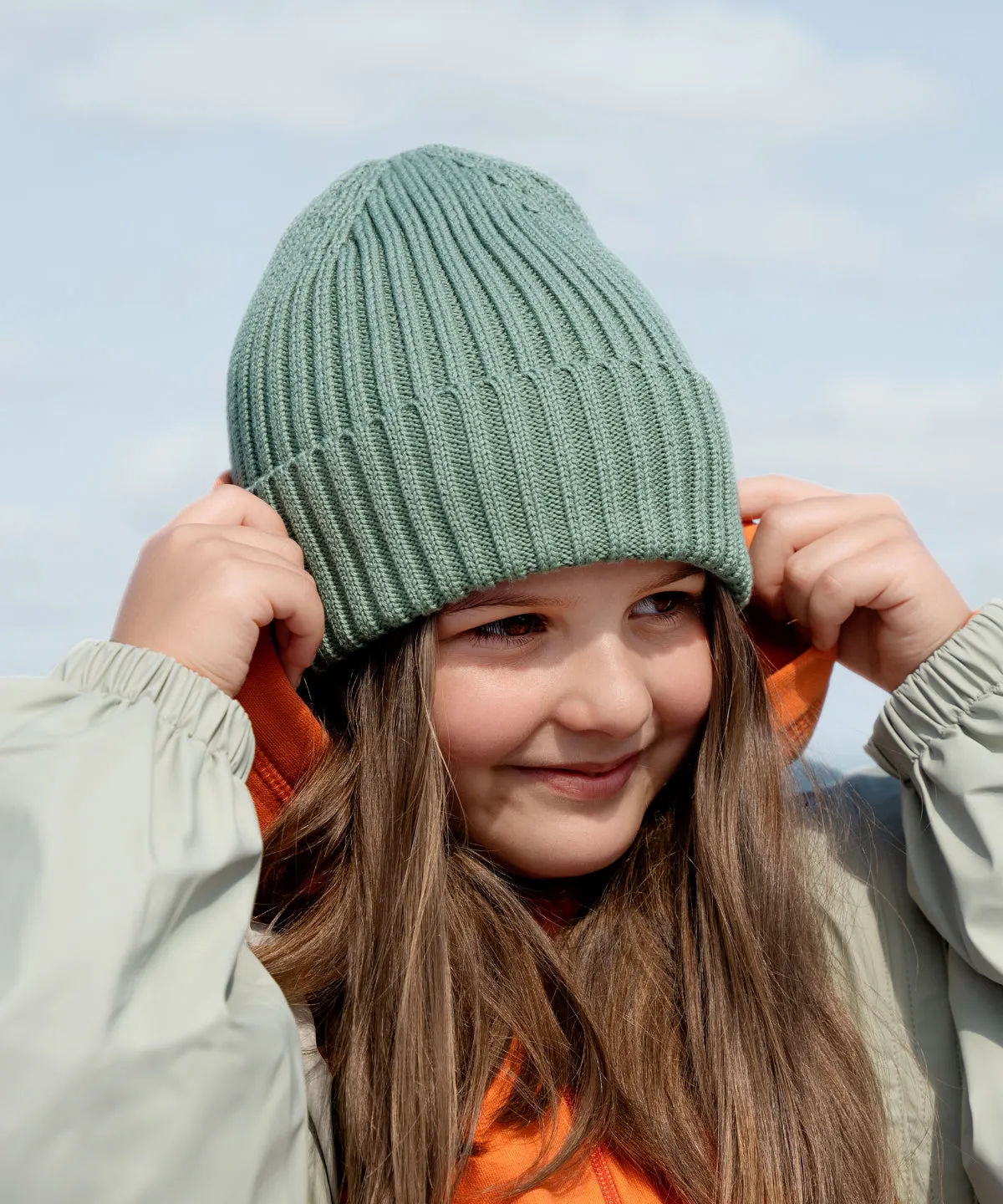 Organic cotton kids beanie | Almond