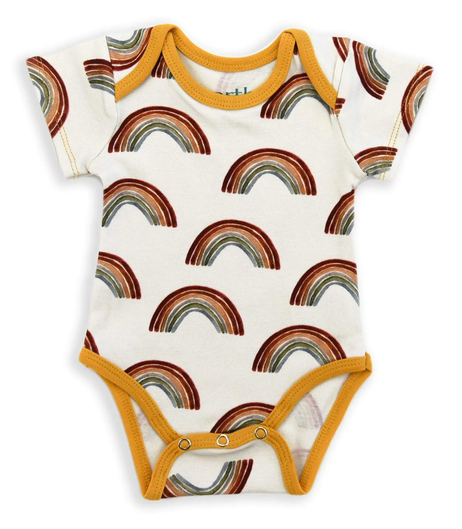 Organic Cotton Short Sleeve Baby Bodysuit, August
