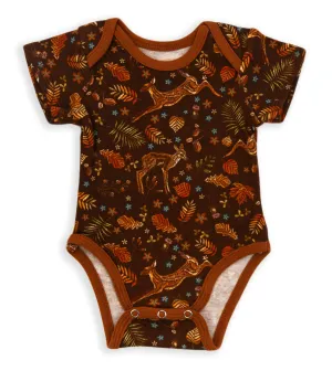 Organic Cotton Short Sleeve Baby Bodysuit, Fawn