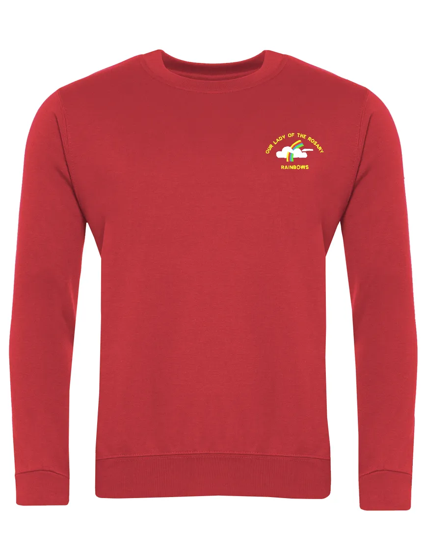 Our Lady Of The Rosary Rainbows Nursery Red Sweatshirt