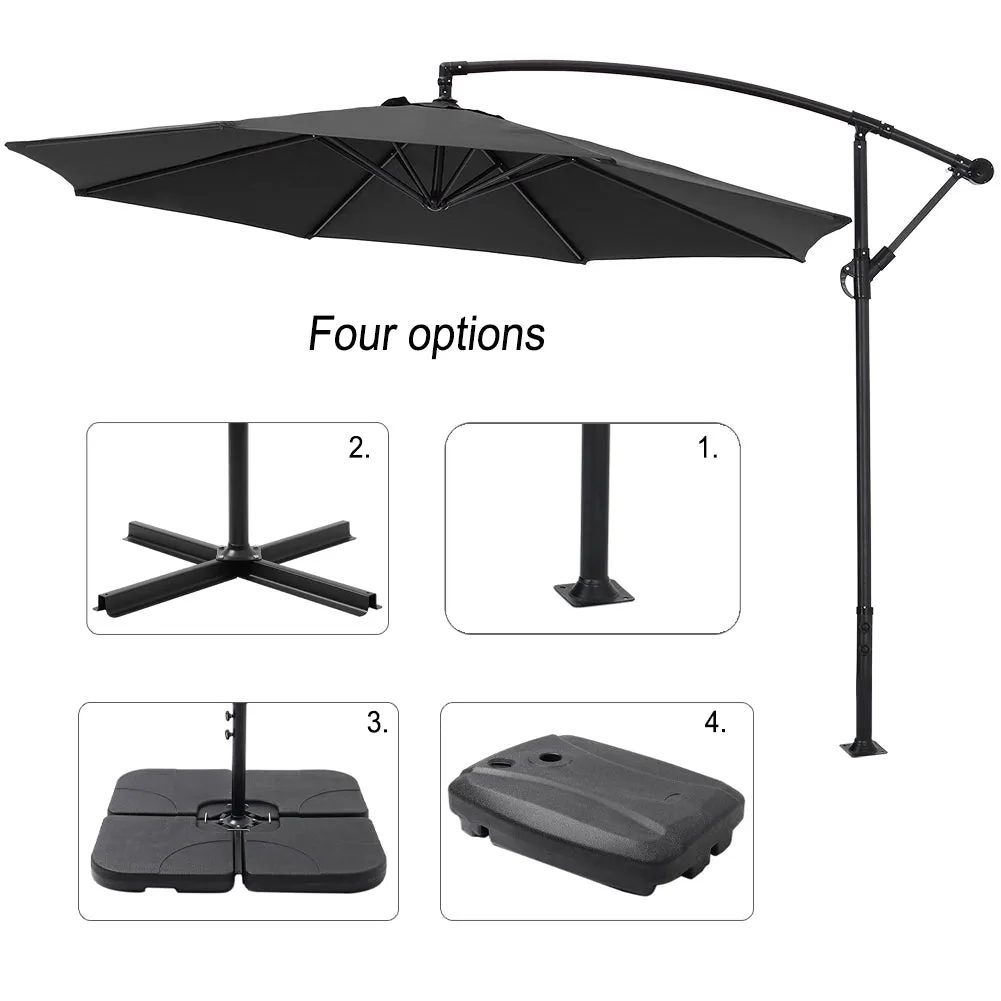Outdoor Large 3M Cantilever Parasol Black