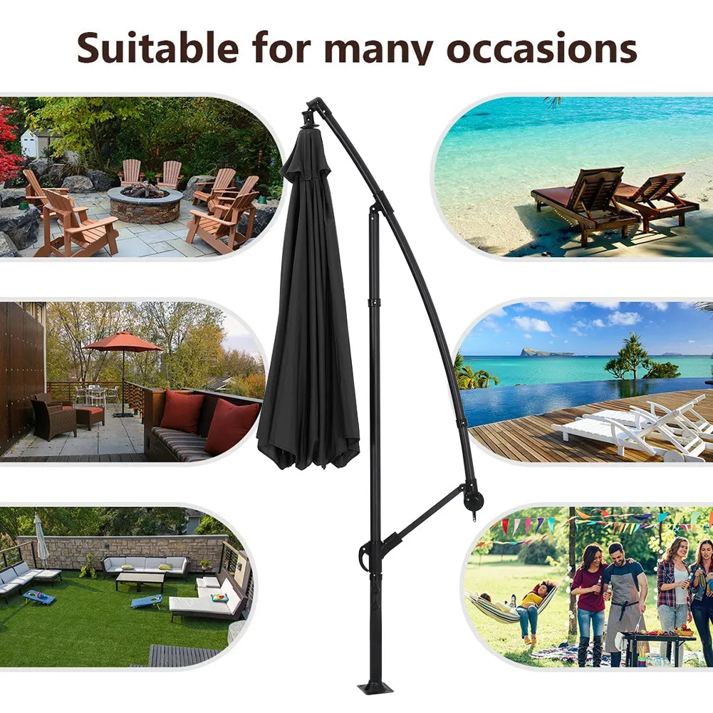 Outdoor Large 3M Cantilever Parasol Black