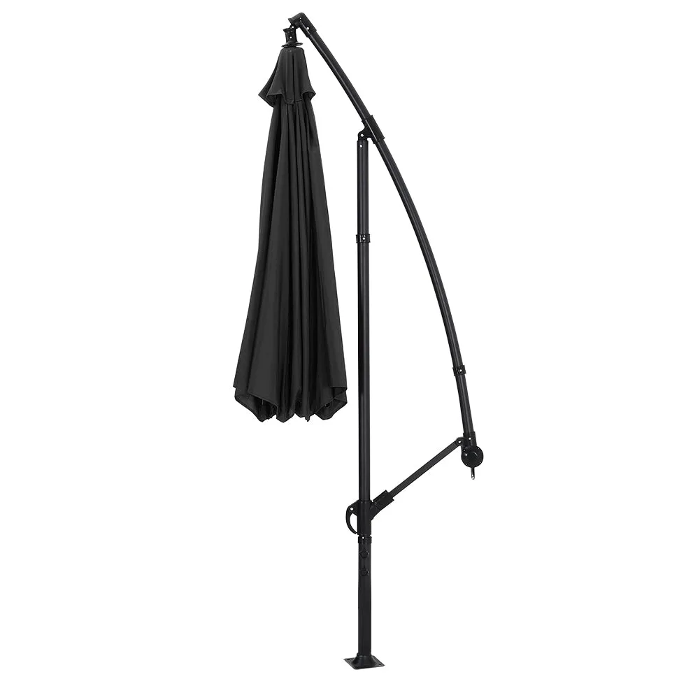 Outdoor Large 3M Cantilever Parasol Black