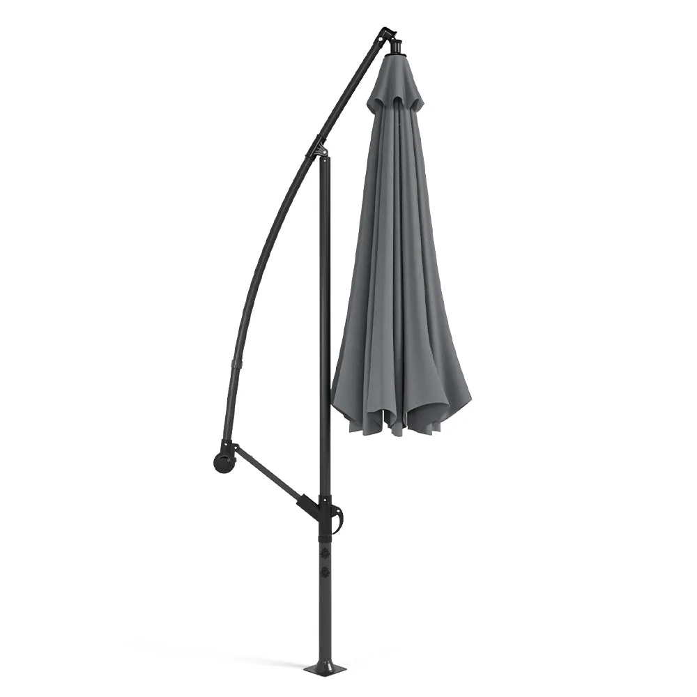 Outdoor Large 3M Cantilever Parasol Dark Grey