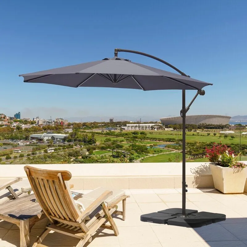 Outdoor Large 3M Cantilever Parasol Dark Grey