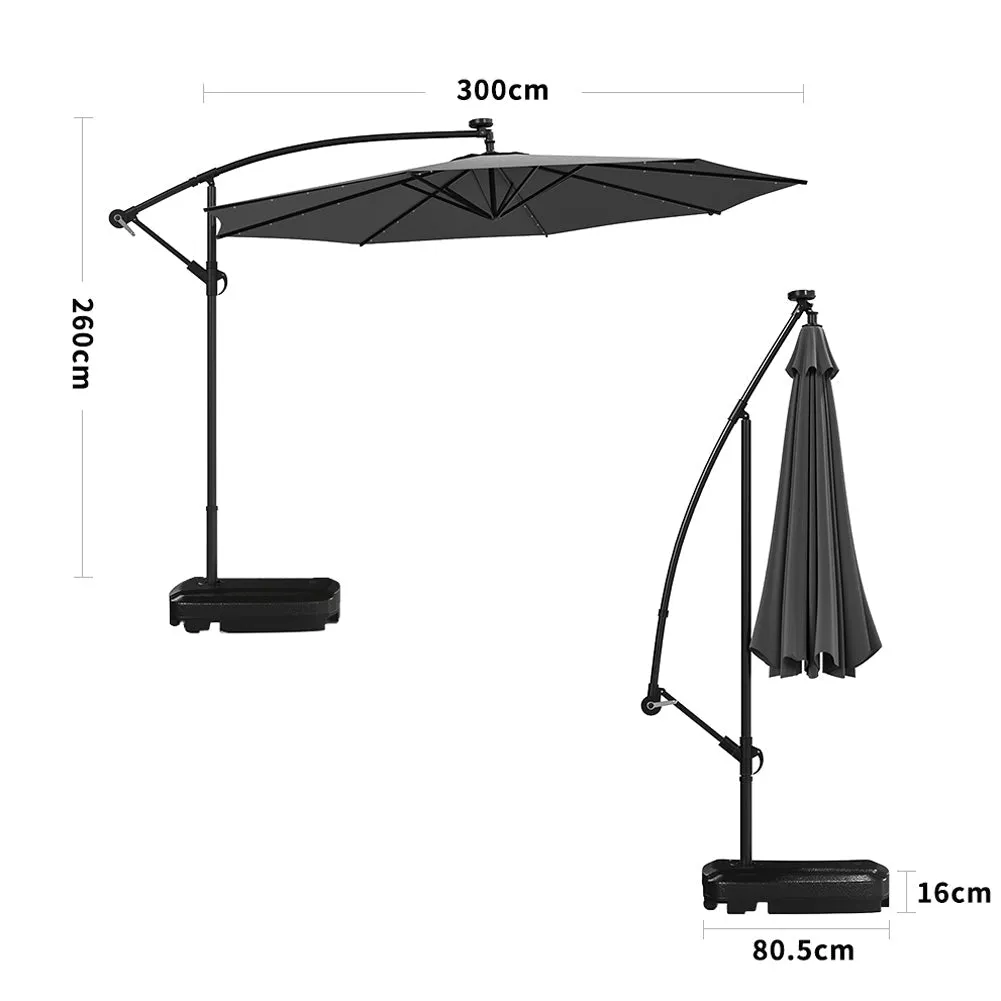 Outdoor Large 3M Cantilever Parasol Green