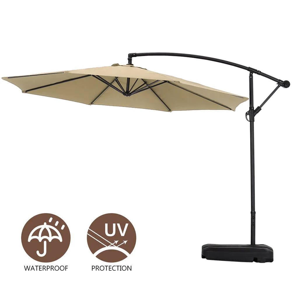 Outdoor Large 3M Cantilever Parasol Khaki