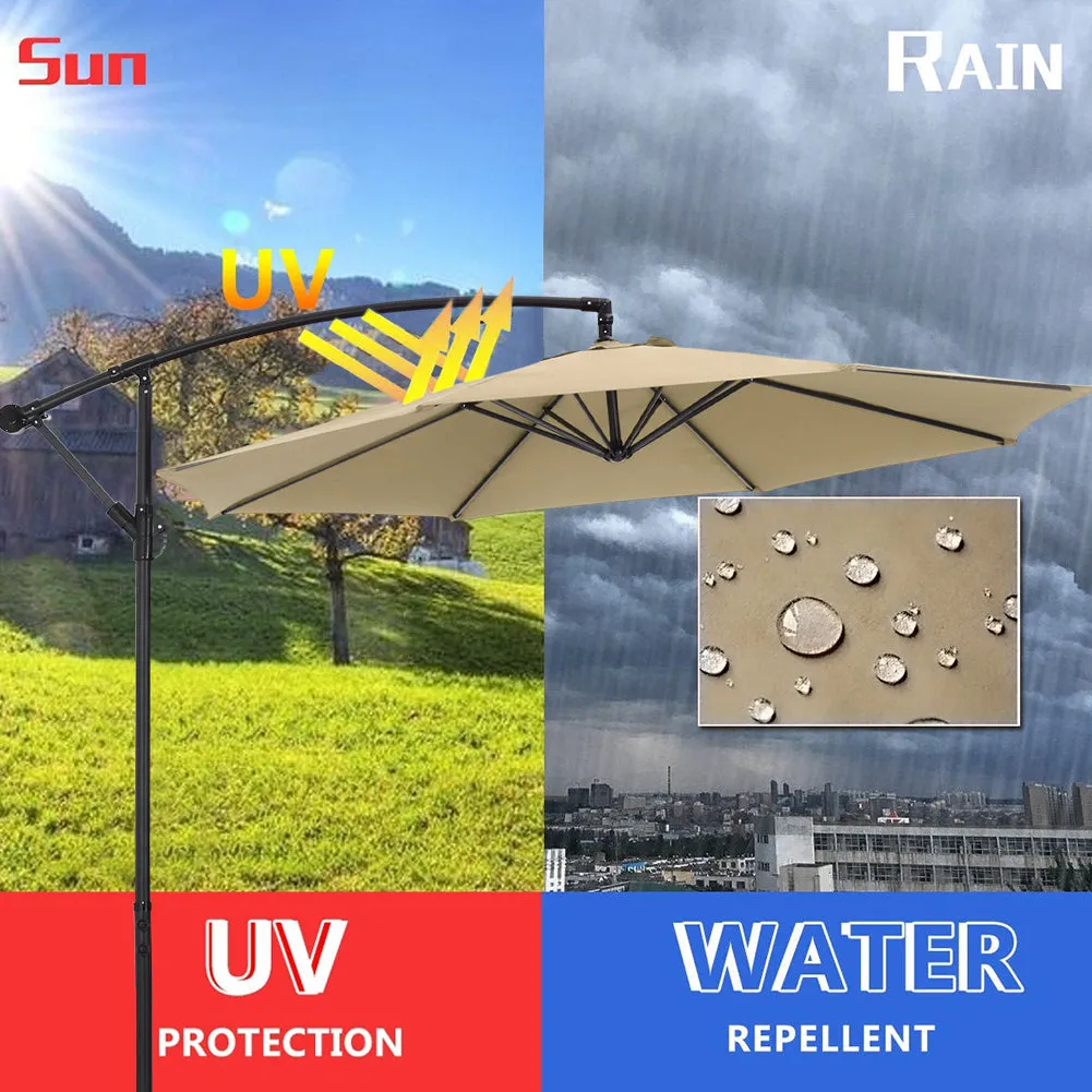 Outdoor Large 3M Cantilever Parasol Khaki
