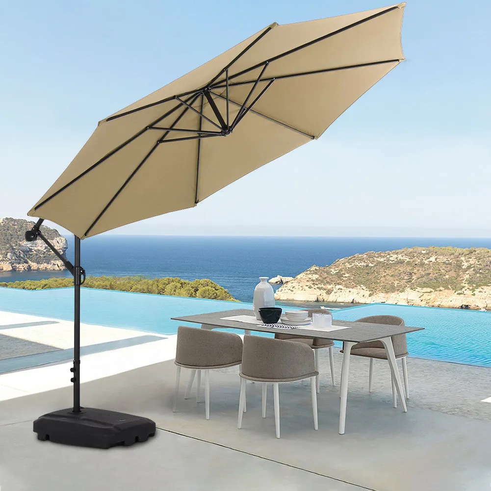 Outdoor Large 3M Cantilever Parasol Khaki