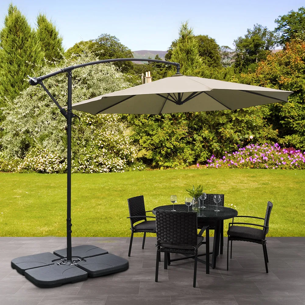 Outdoor Large 3M Cantilever Parasol Khaki