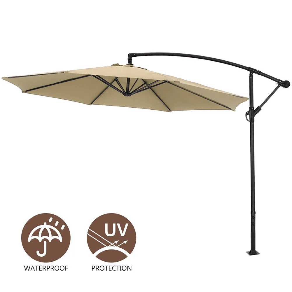 Outdoor Large 3M Cantilever Parasol Khaki