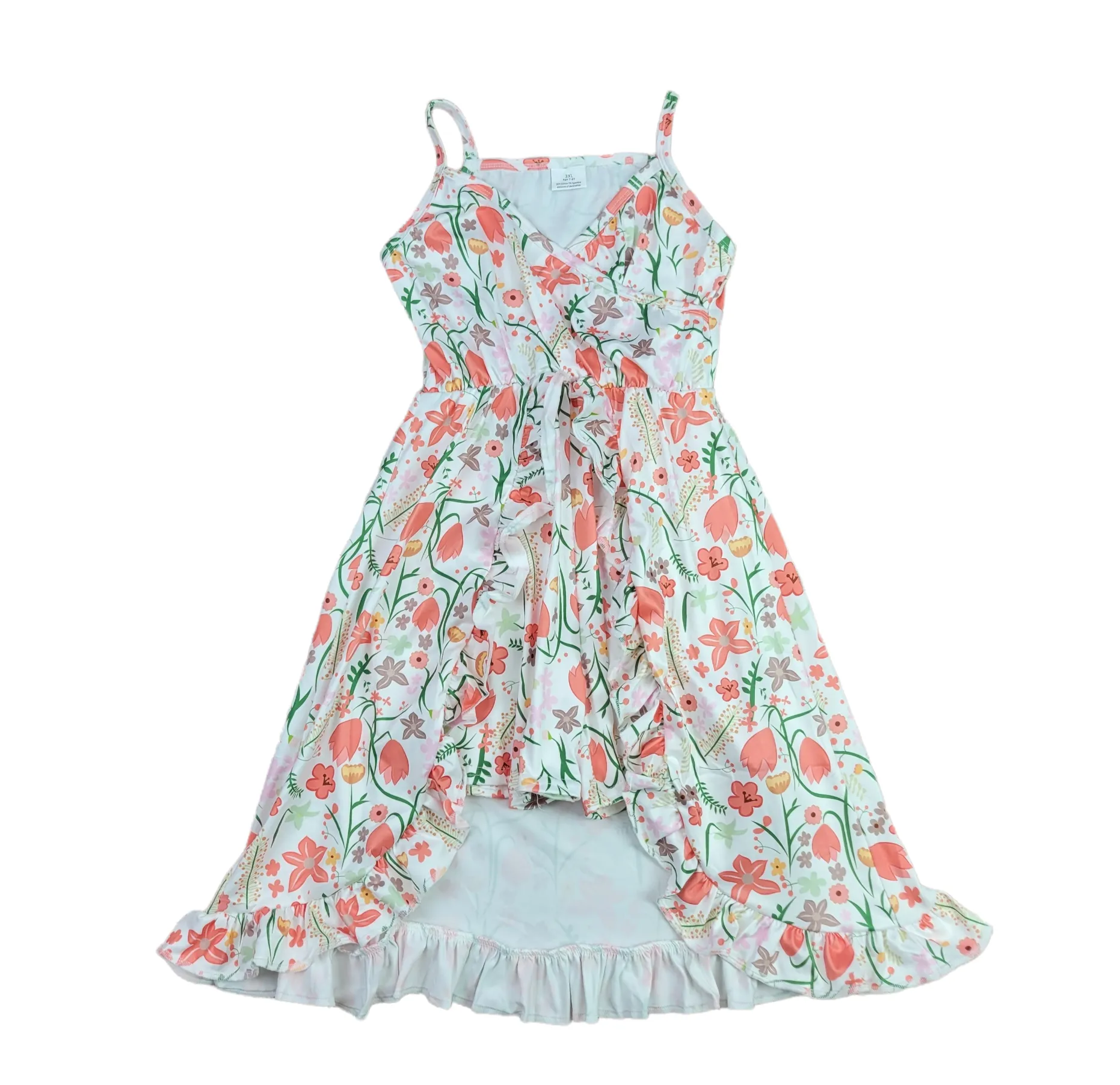 Peach Floral Milk Silk Short Romper