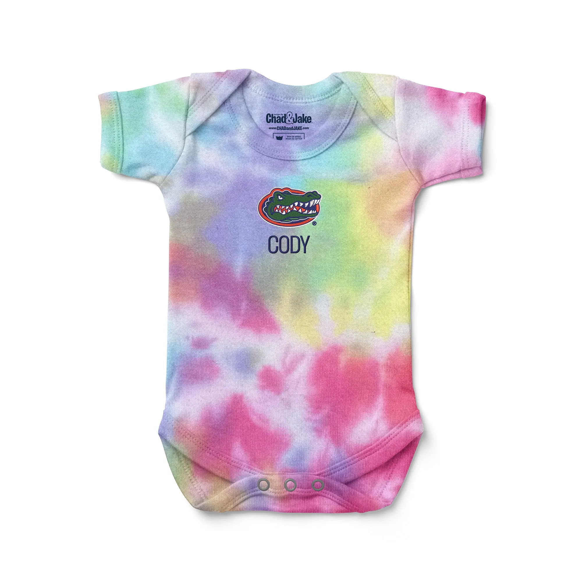 Personalized Florida Gators Tie Dye Bodysuit