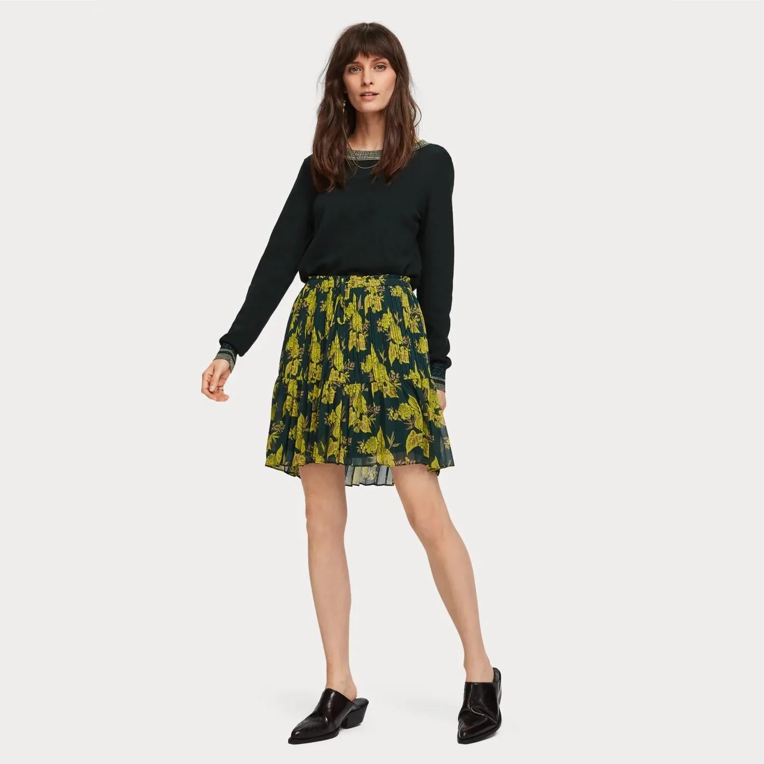 Pleated Peplum Skirt