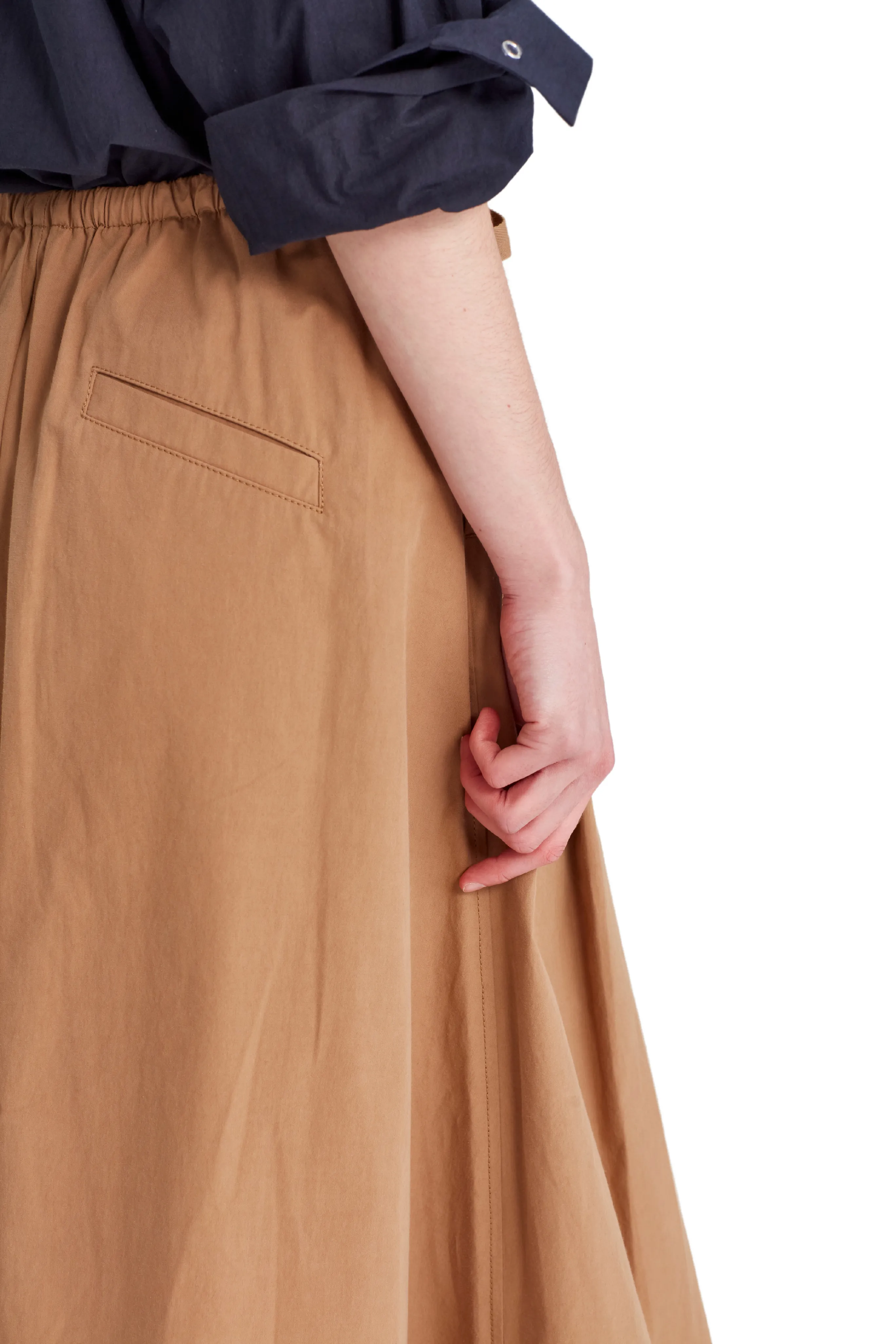 Pleated Twill Skirt