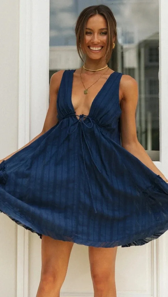 Plunging Neck Cotton Tunic Beach Cover-Up