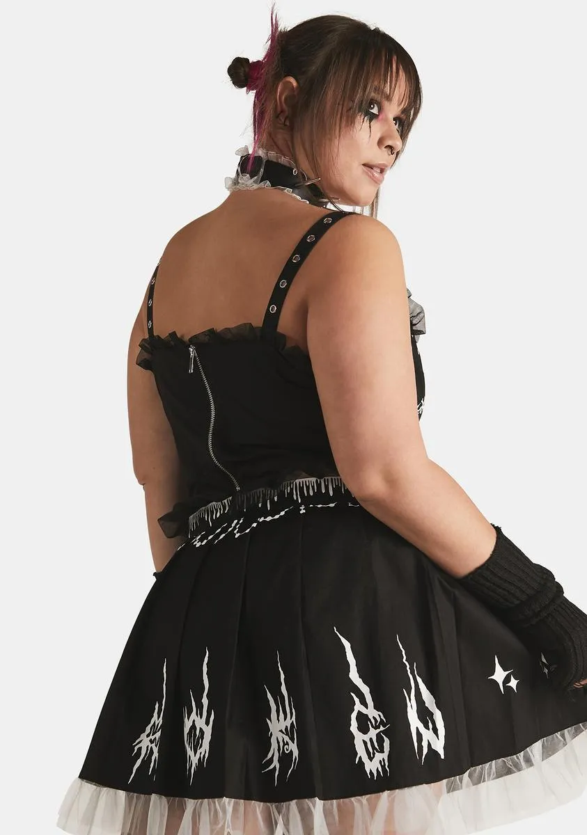 Plus Damaged Damsel Pleated Skirt
