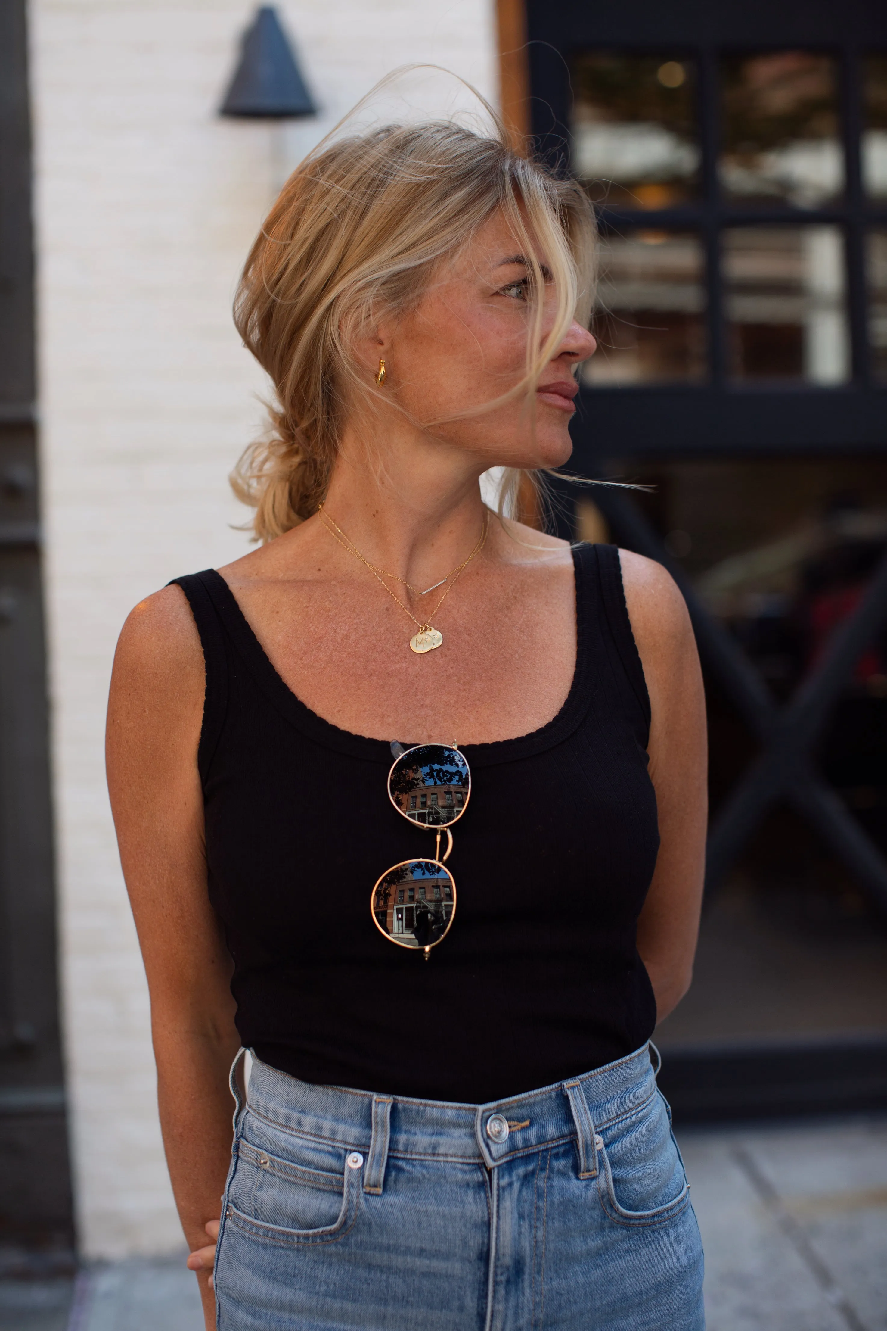 Pointelle Tank - Black