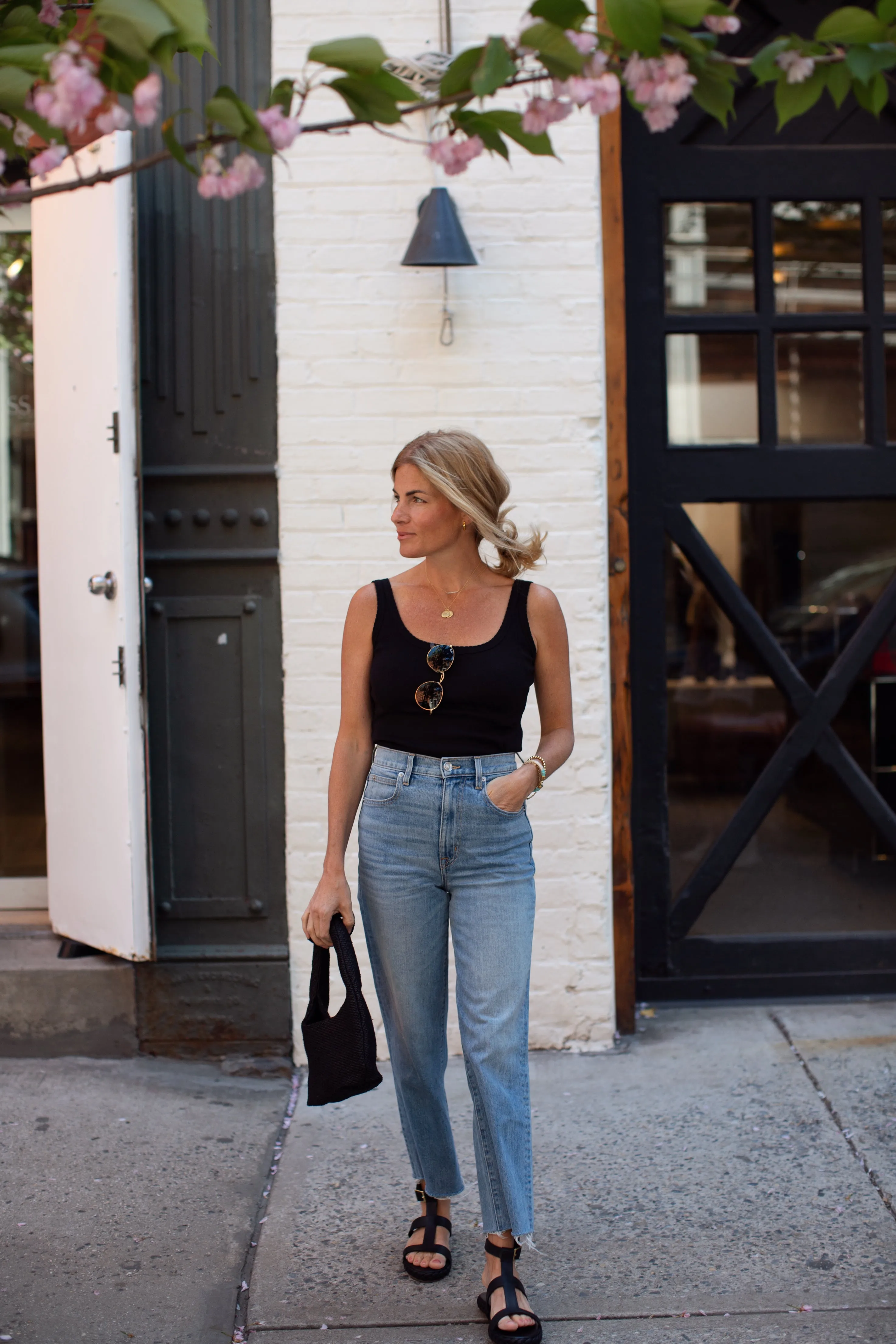 Pointelle Tank - Black