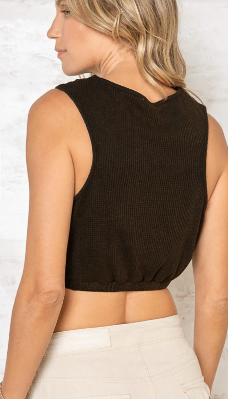 POL Lace Embroidered Tank TKT356B