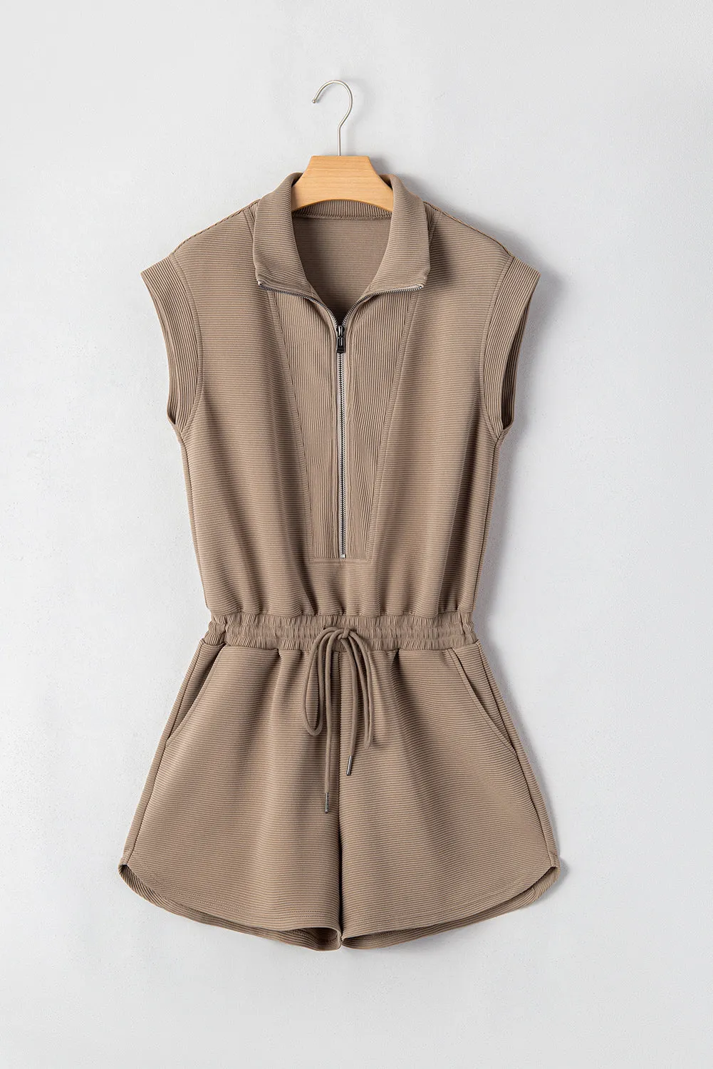 PREORDER: The Blanca Zipper Ribbed Romper 2.24.25