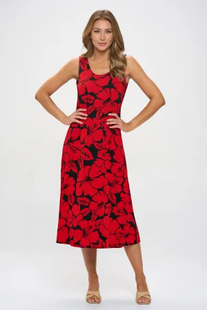 Print  Long Tank Dress Print -7000BN-TRP1-W432